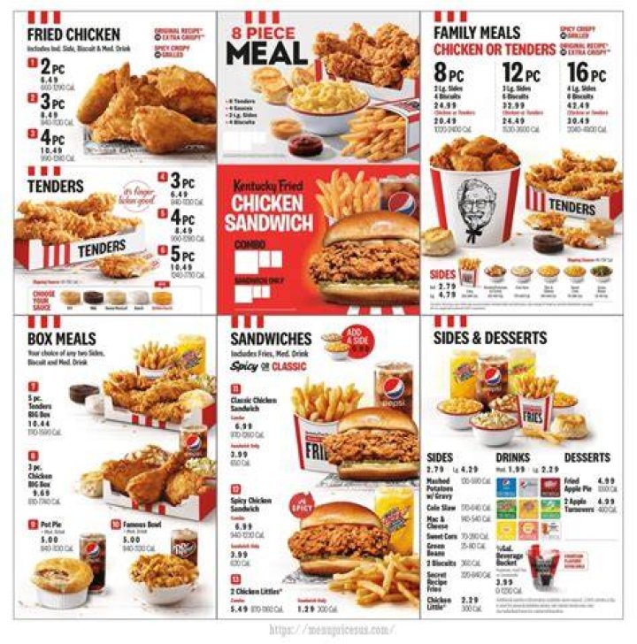KFC Menu Prices